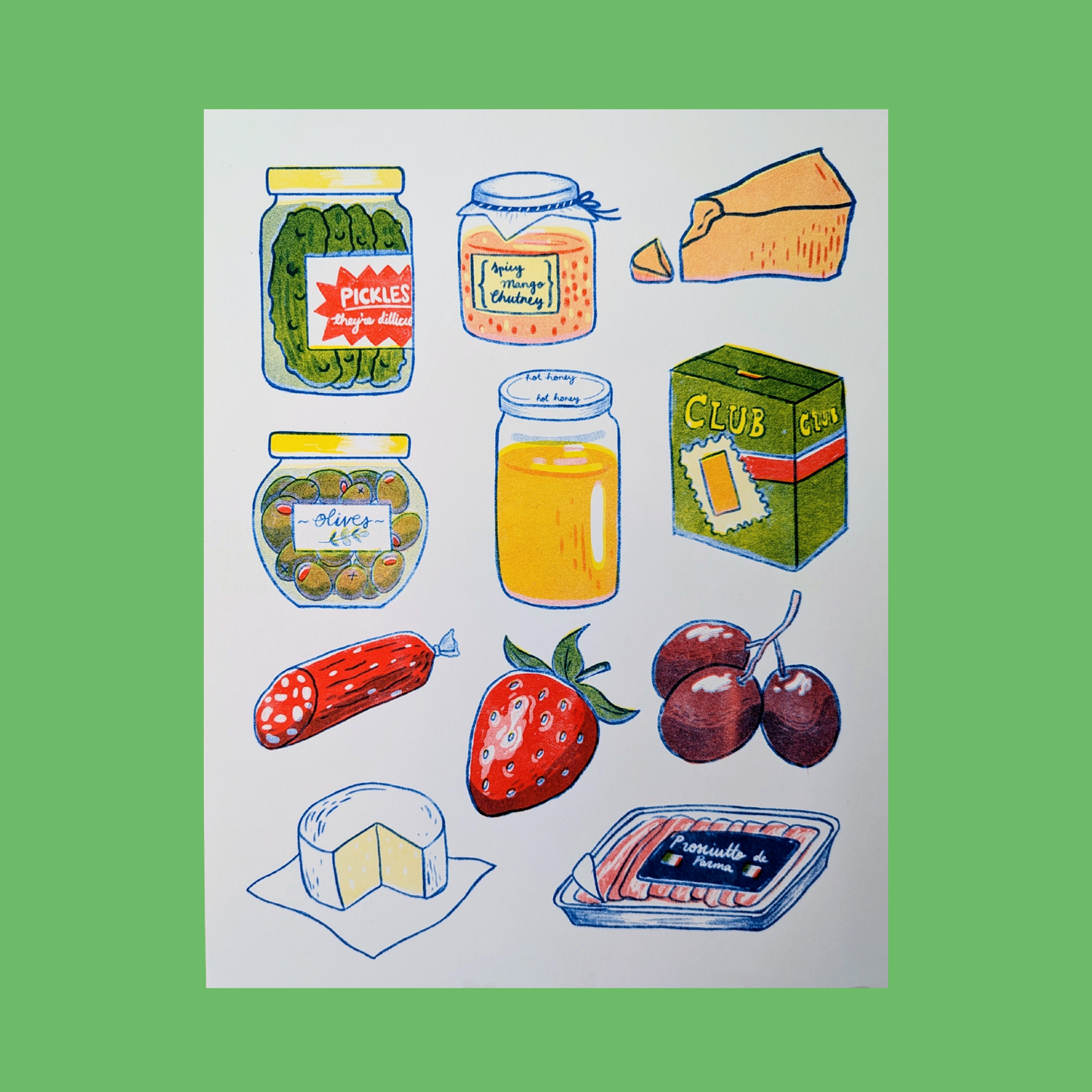 Girl Dinner 8.5"x11" | Risograph Print