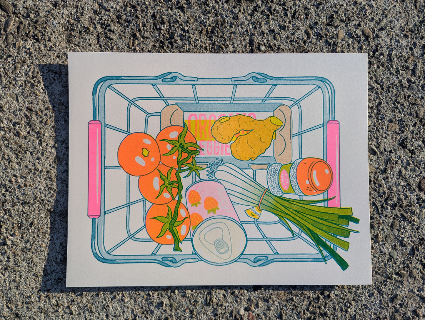 Tomato Egg Recipe Print | 8.5"x11" Risograph Print