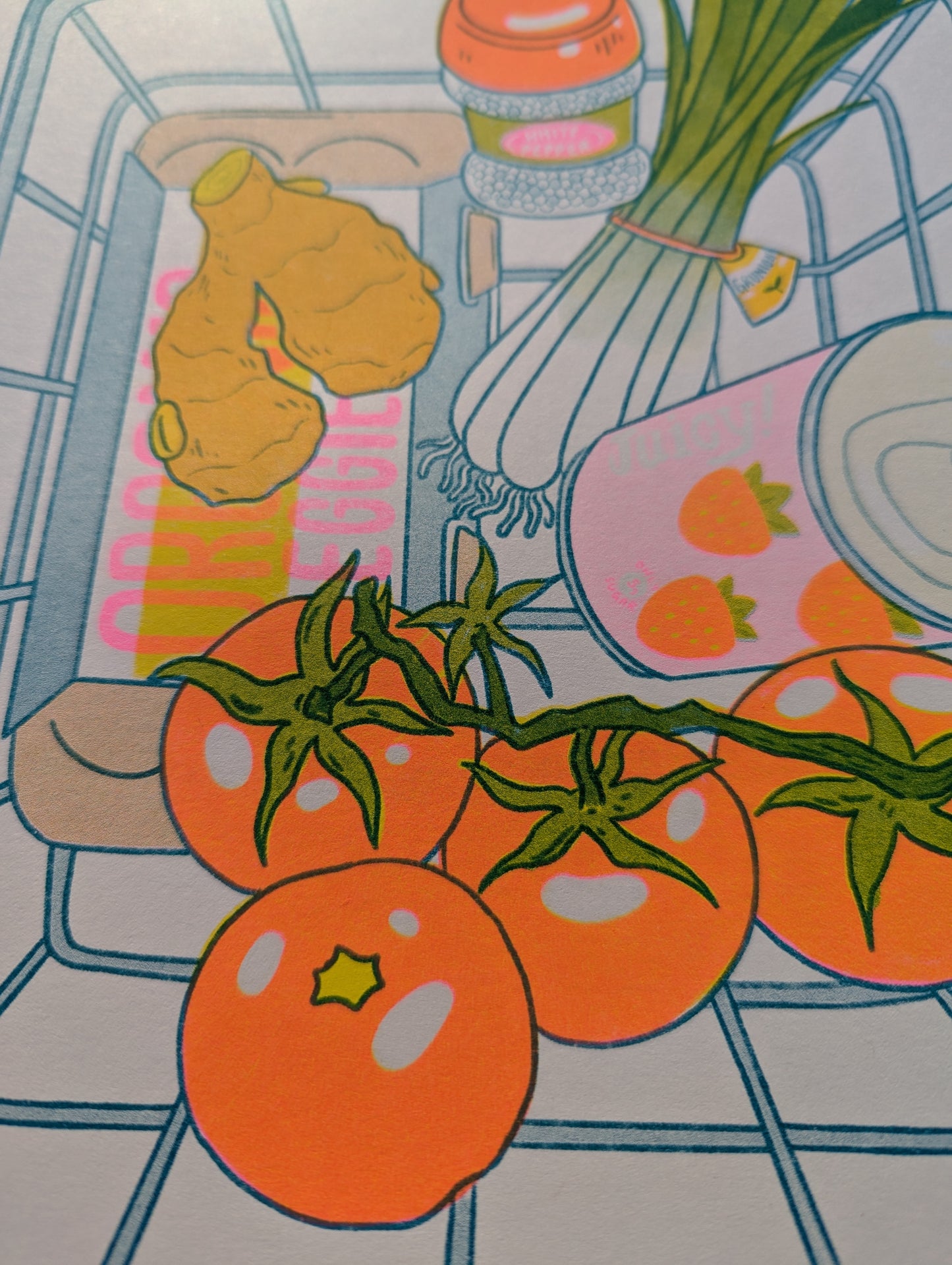 Tomato Egg Recipe Print | 8.5"x11" Risograph Print
