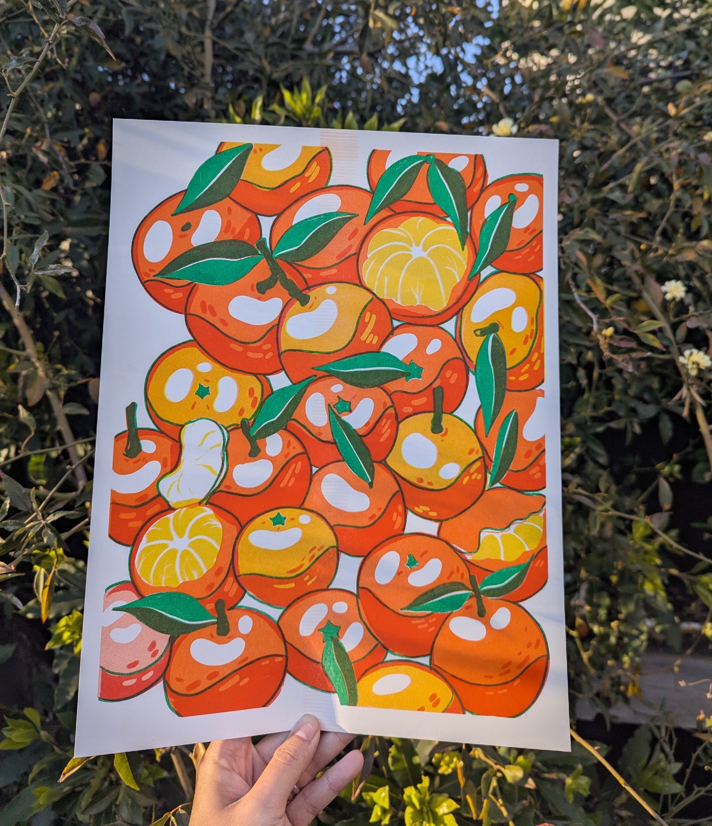 Mandarin Orange | 11"x14" Risograph Print
