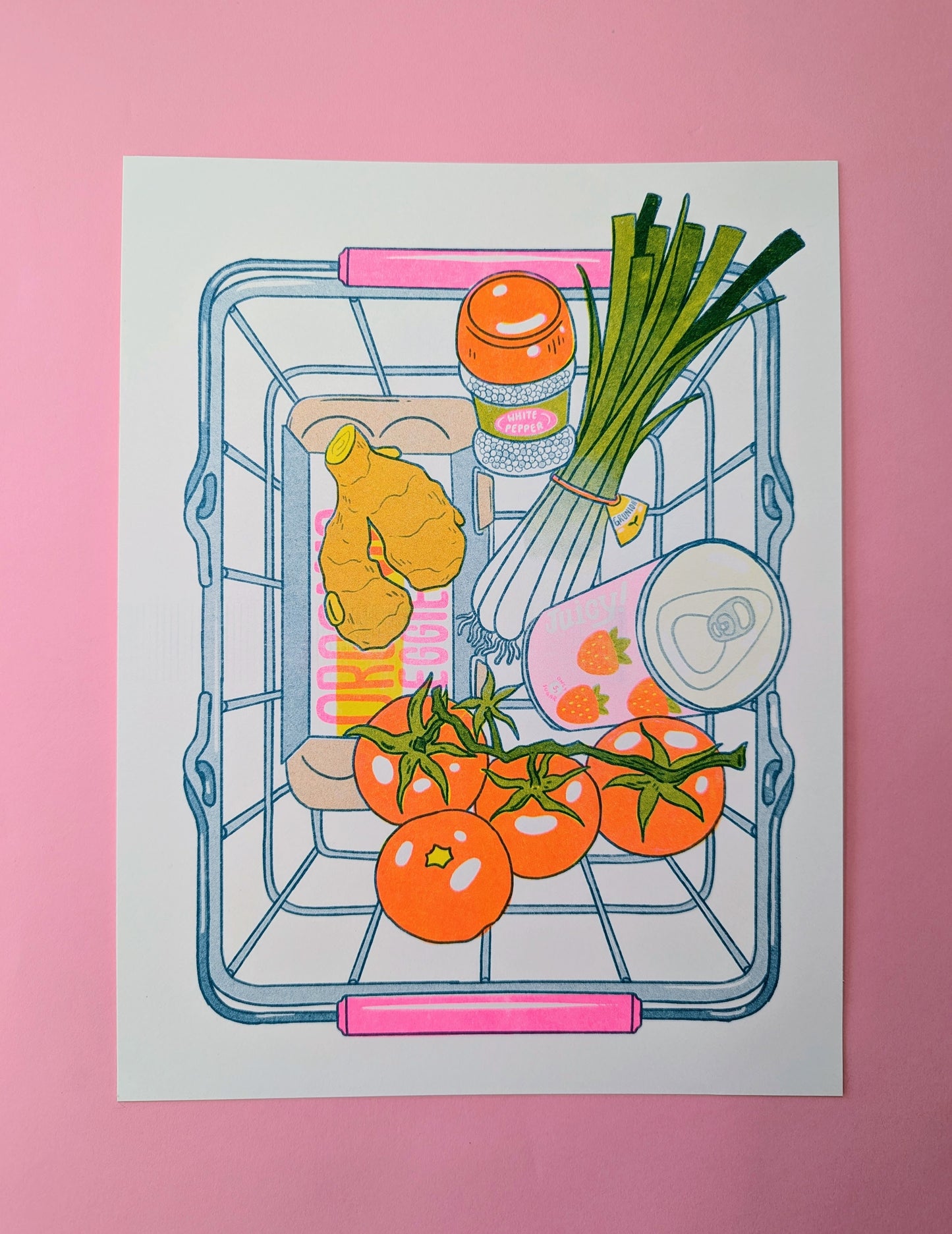 Tomato Egg Recipe Print | 8.5"x11" Risograph Print