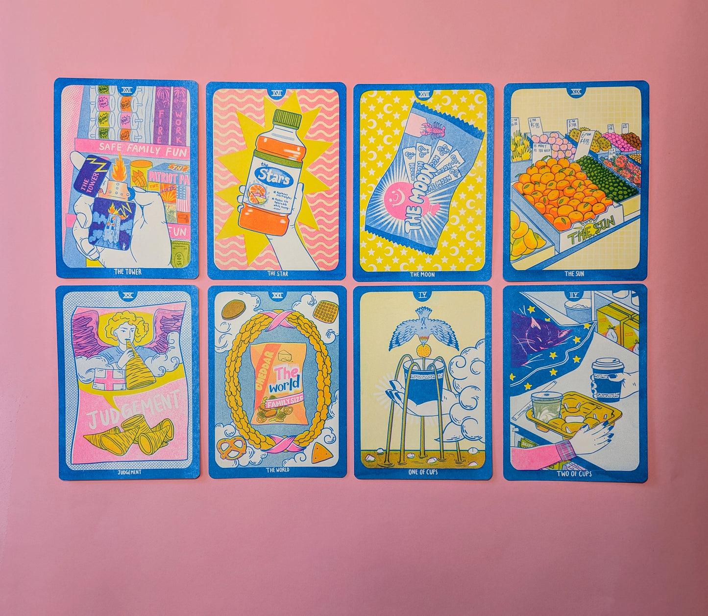 Cornerstore Tarot Postcard Pack - Set 3 | 8 Risograph Postcads 5"x7"