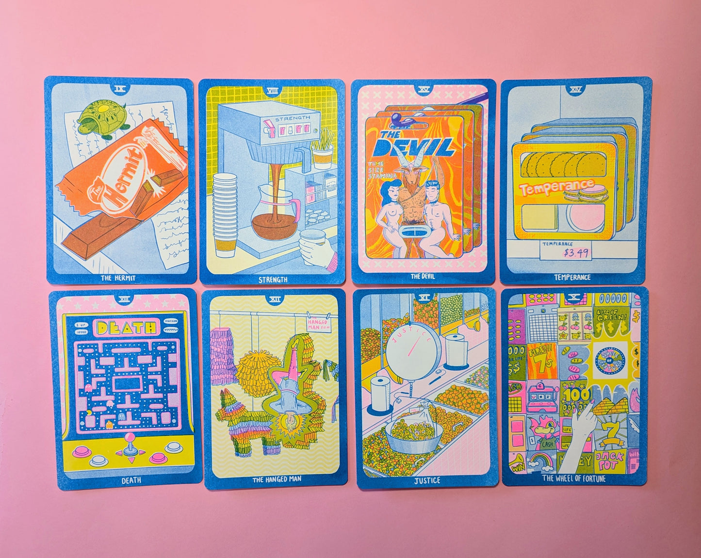 Cornerstore Tarot Postcard Pack - Set 2 | 8 Risograph Postcads 5"x7"