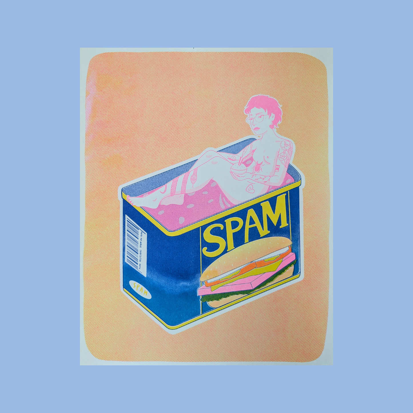 Spam Girlfriend Risograph Print | 11"x14" Risograph Print
