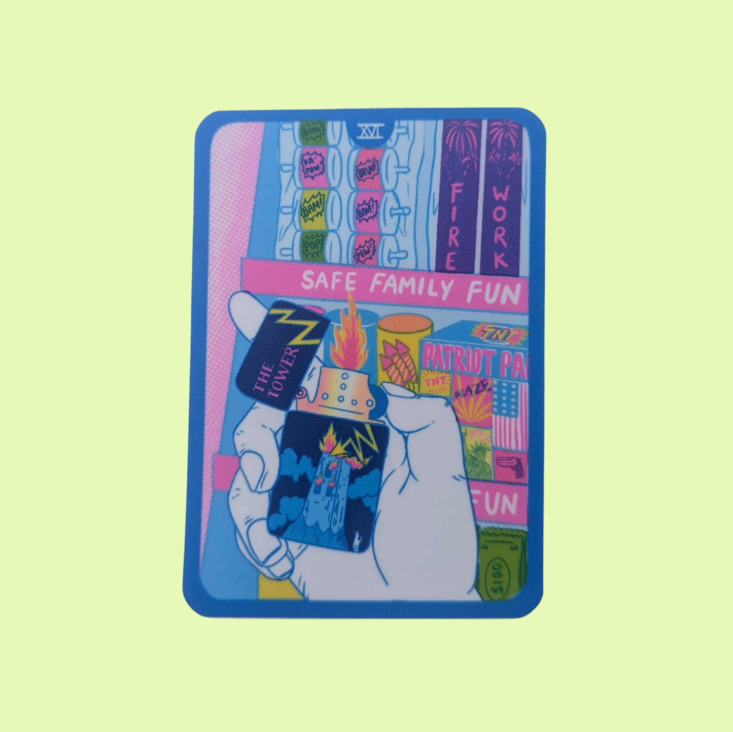 The Tower Waterproof Vinyl Sticker — Cornerstore Tarot | 2.5"x3.5"