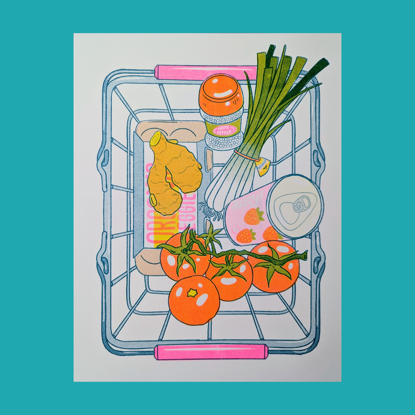 Tomato Egg Recipe Print | 8.5"x11" Risograph Print