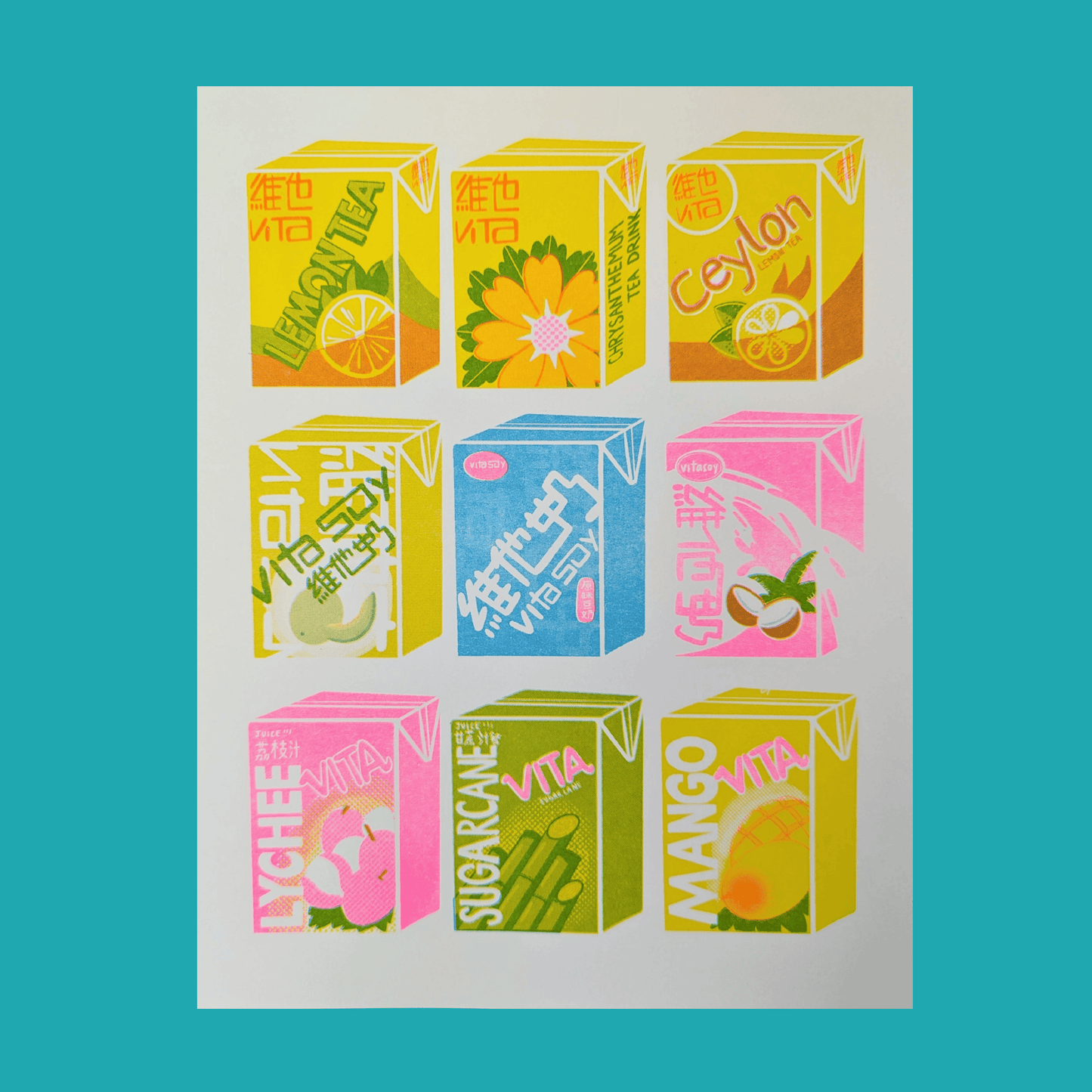 Risograph Vita Tea Drink Print | 8"x10.5"