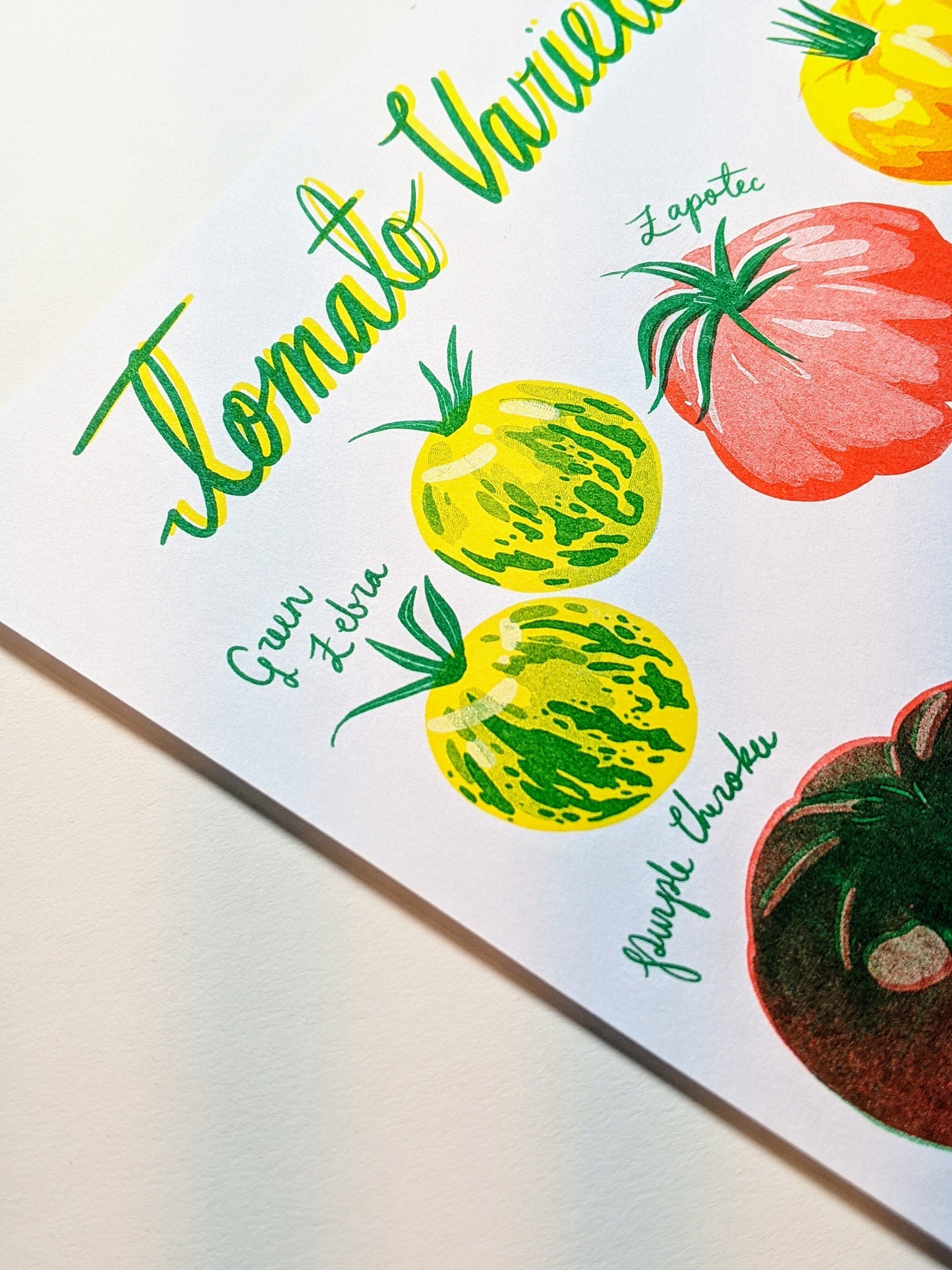 Tomato Varieties Risograph Print | 8.5"x11"