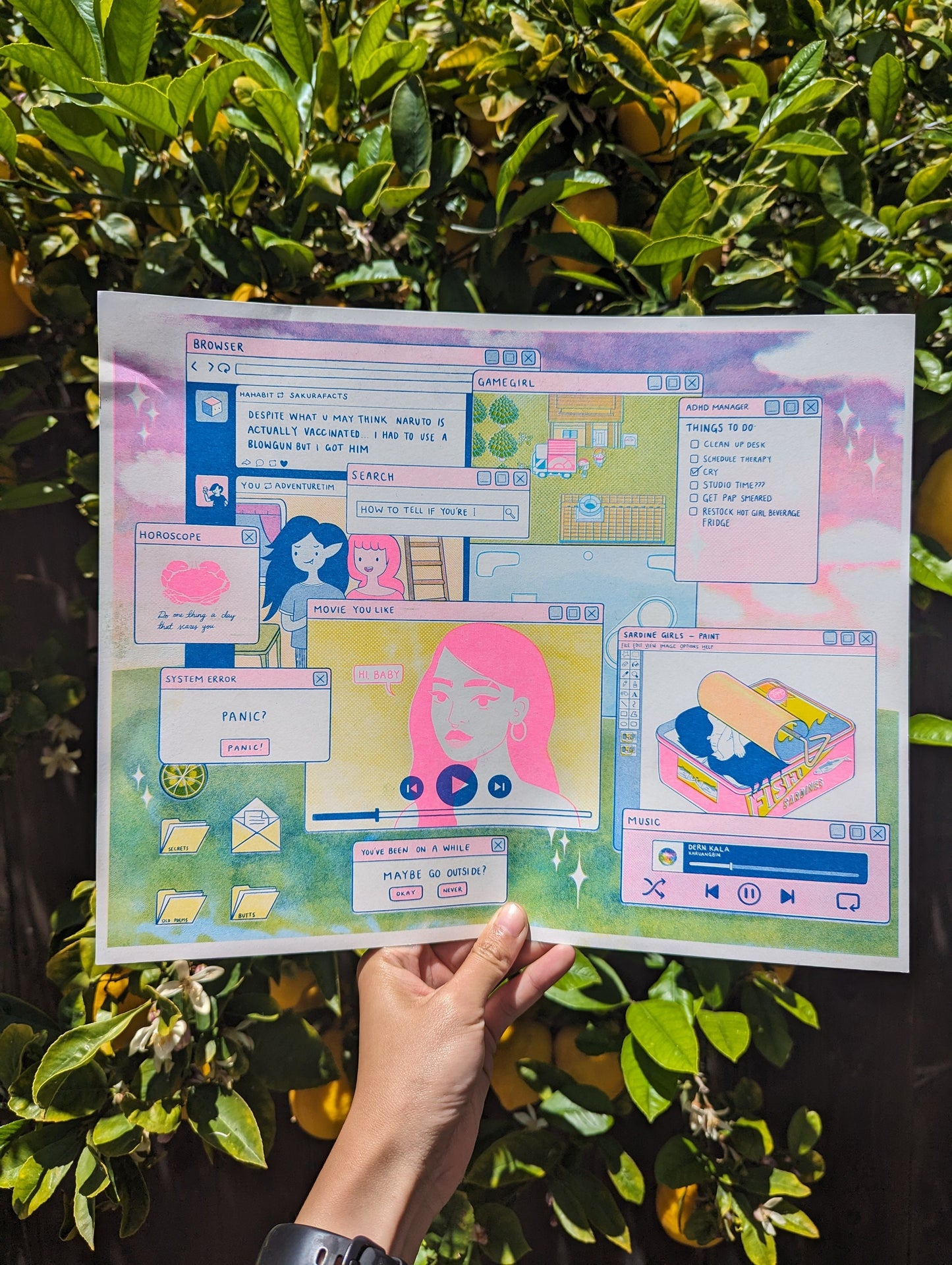 Screensaver | 11"x14" Risograph Print