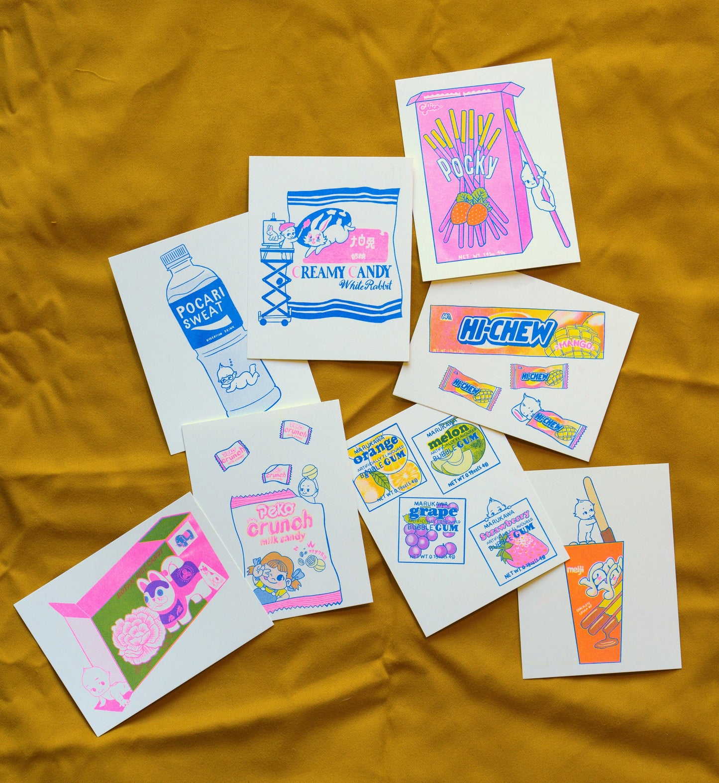 Kewpie Baby Risograph Postcard Variety Pack | 8 Cards!