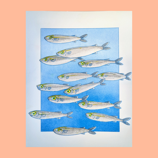 School of Fish | 8.5"x11" Risograph print