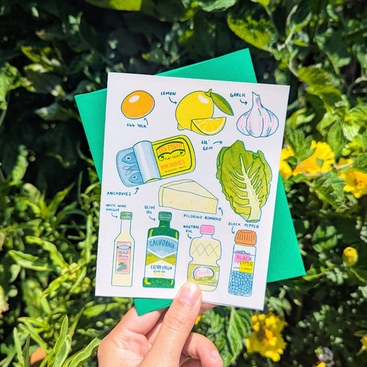 Caesar Salad | Recipe Greeting Card 4.25"x5.5"