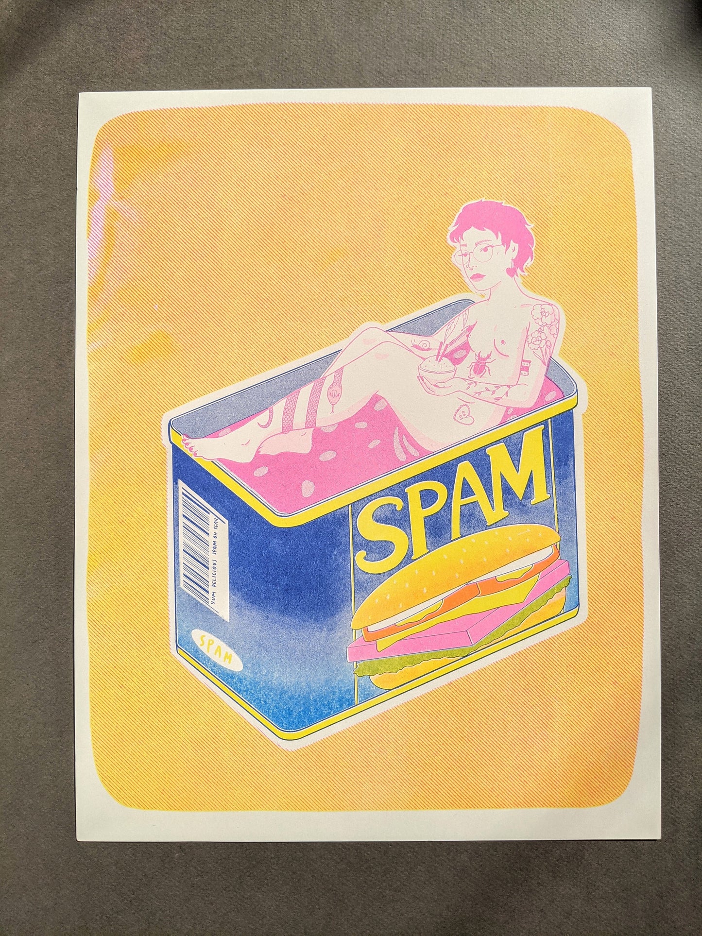 Spam Girlfriend Risograph Print | 11"x14" Risograph Print