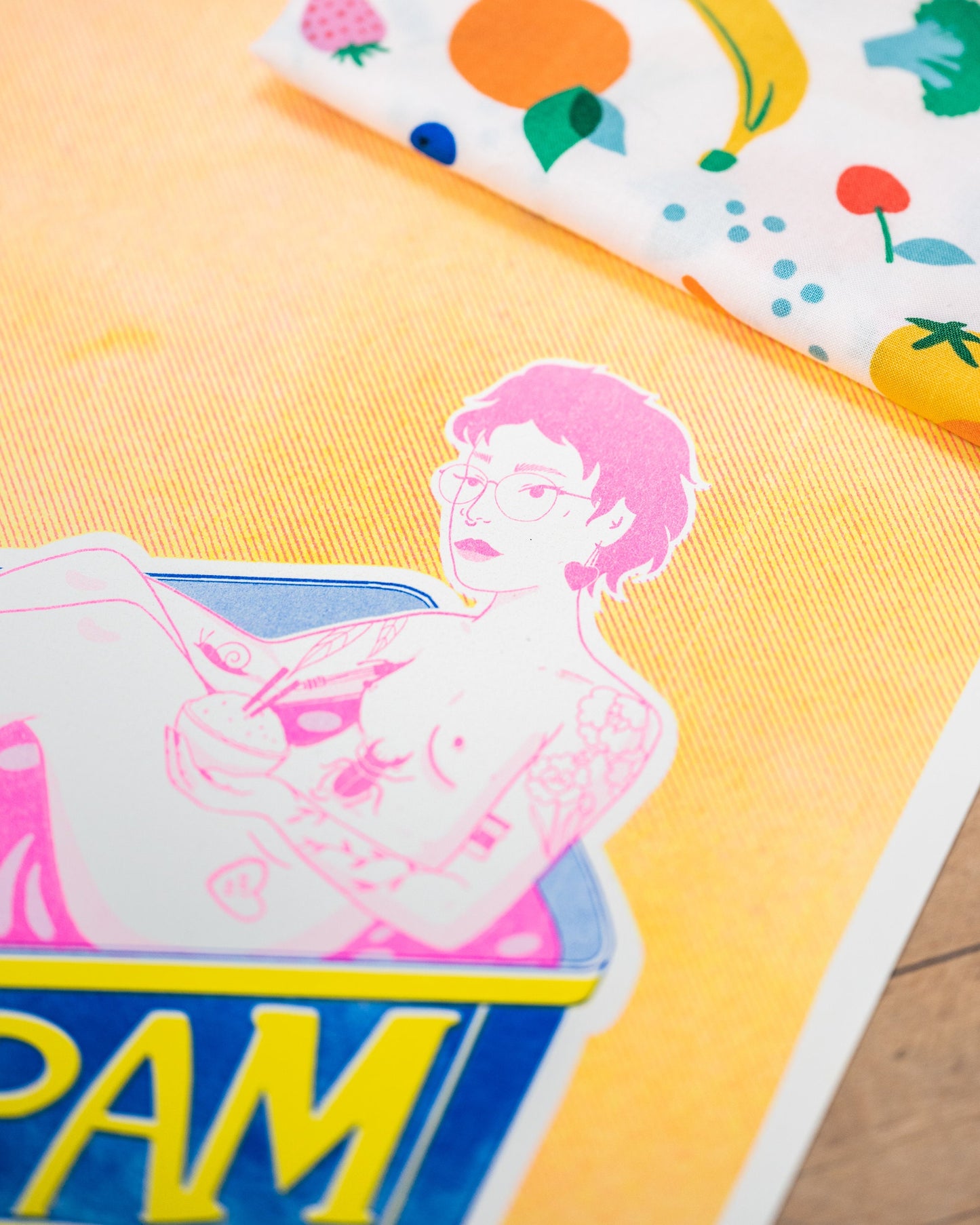 Spam Girlfriend Risograph Print | 11"x14" Risograph Print