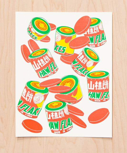 Haw Flake Risograph Print | 8.5"x11"