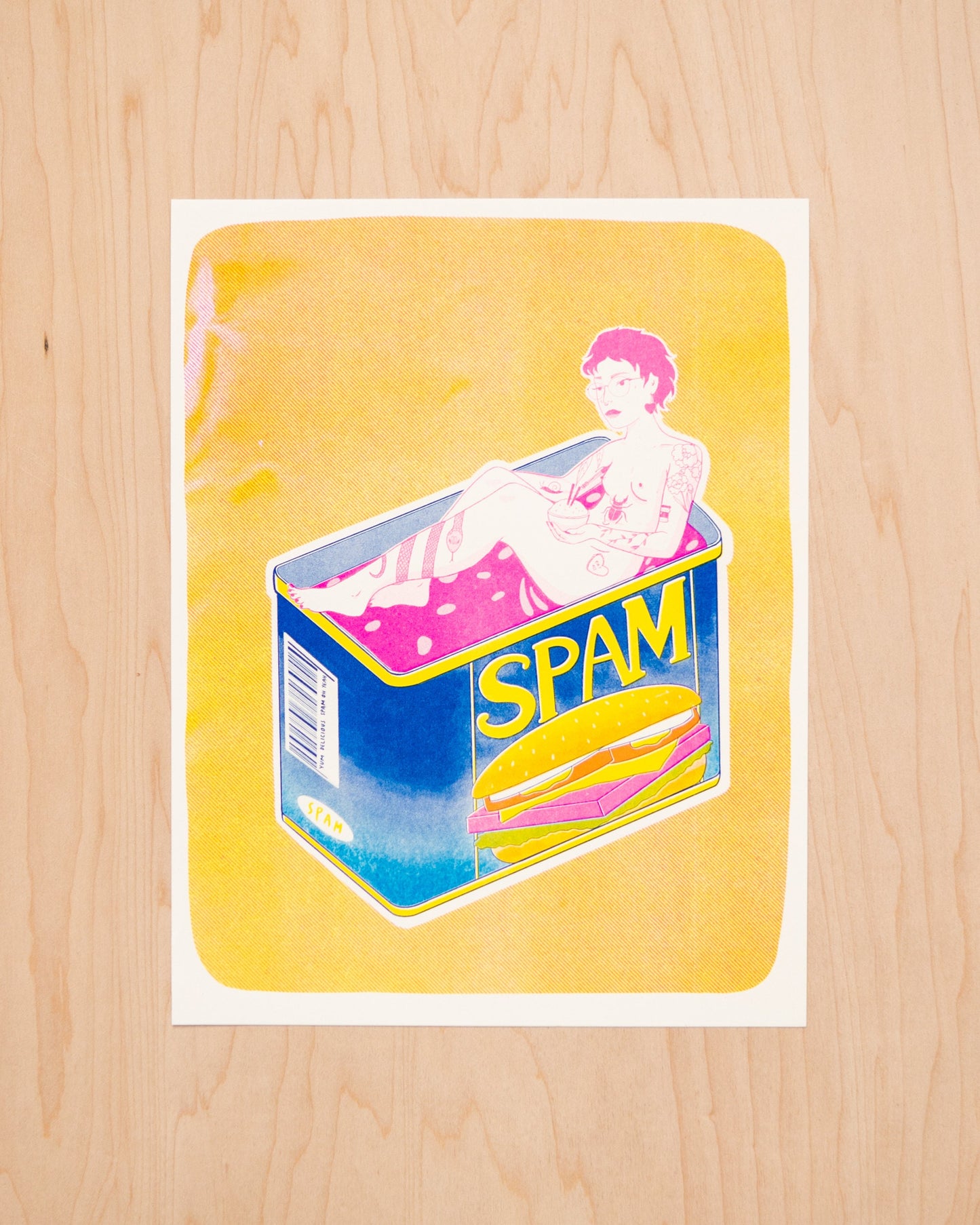 Spam Girlfriend Risograph Print | 11"x14" Risograph Print