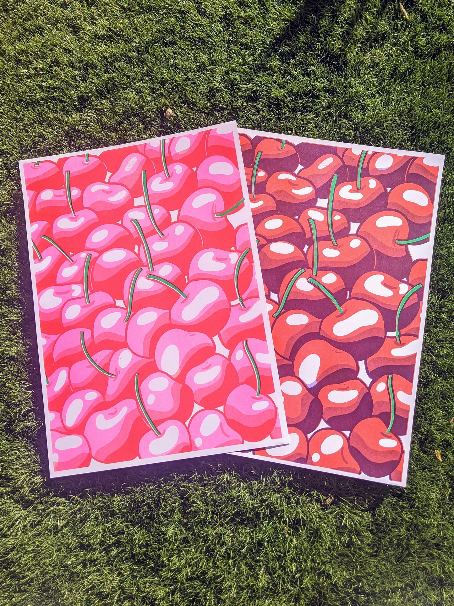 Cherry Cherries Risograph Print | 10"x14"~