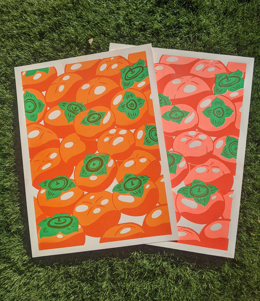 Persimmons Risograph Print | 10"x13.5"~