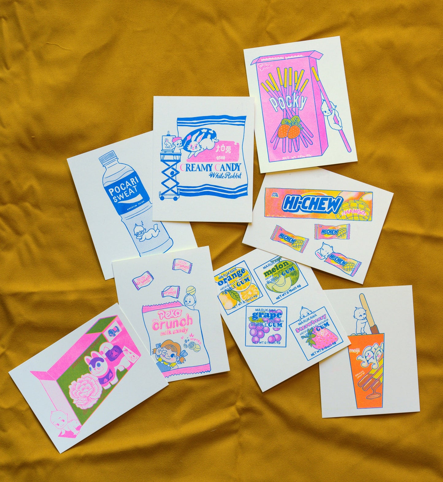 Risograph Kewpie Baby Postcard Variety Pack | 8 Cards!