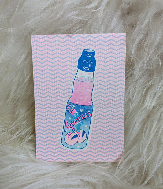 Aquarius Risograph Print | 5"x7"