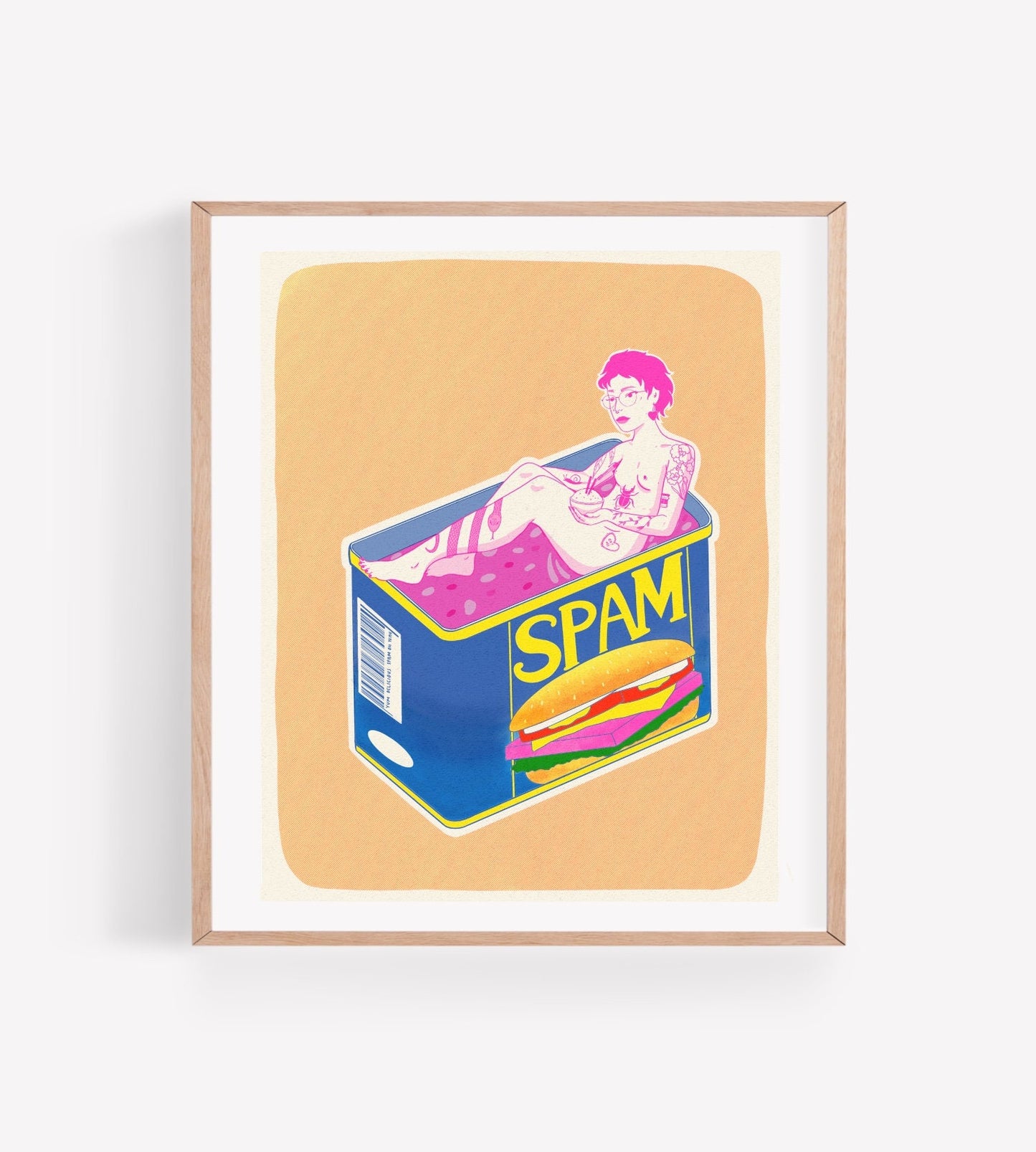 Spam Girlfriend Risograph Print | 11"x14" Risograph Print