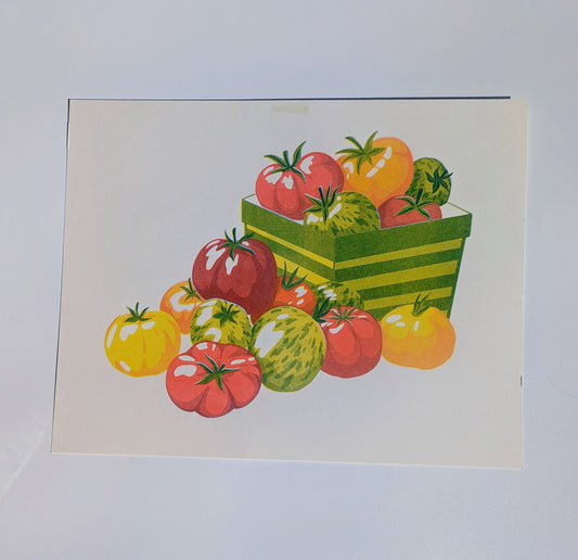 Tomato Basket 8.5"x11" | Risograph Print