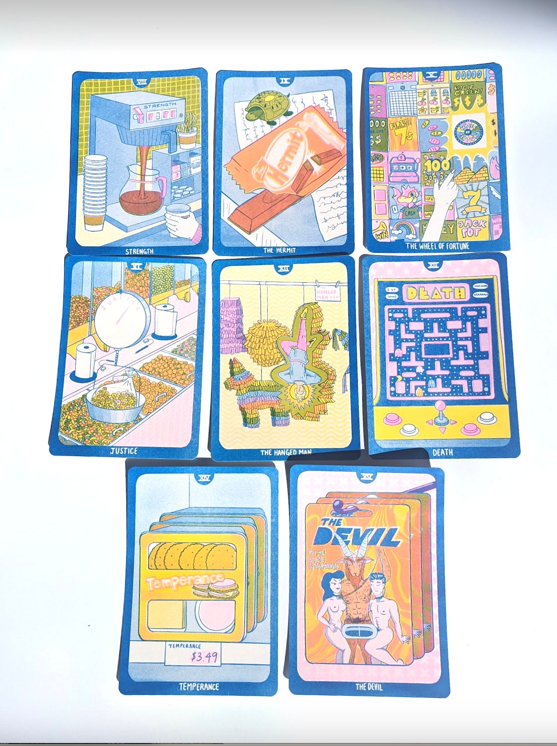 Cornerstore Tarot Postcard Pack - Set 2 | 8 Risograph Postcads 5"x7"