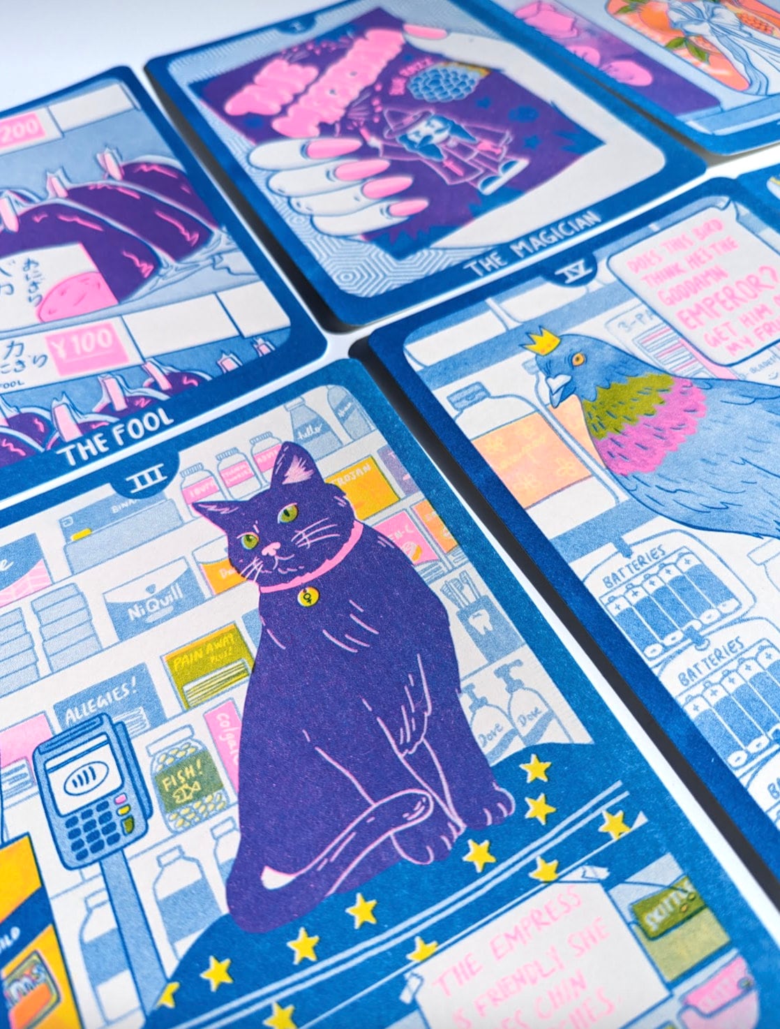 Cornerstore Tarot Postcard Pack - Set 1 | 8 Risograph Postcads 5"x7"