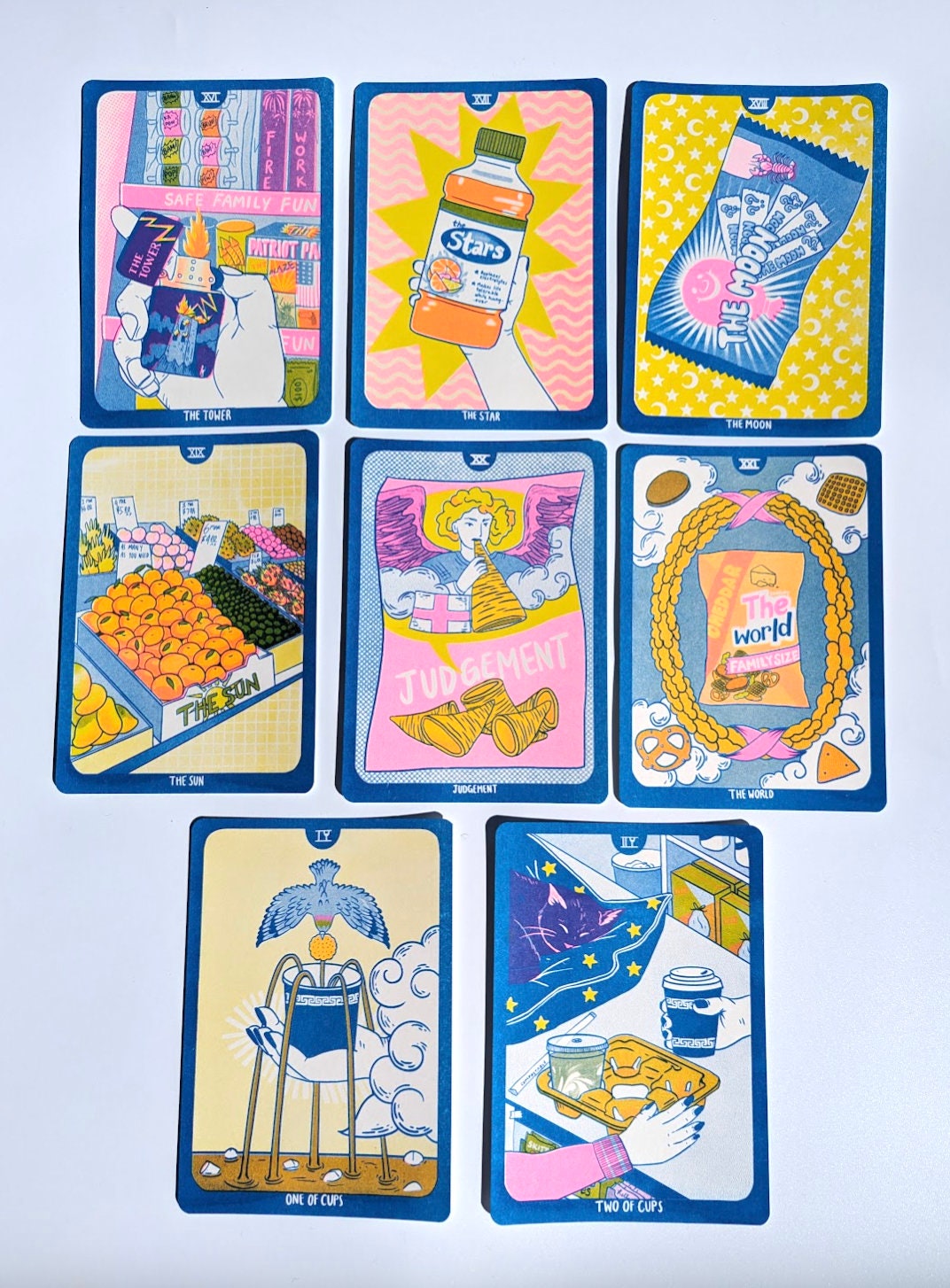 Cornerstore Tarot Postcard Pack - Set 3 | 8 Risograph Postcads 5"x7"