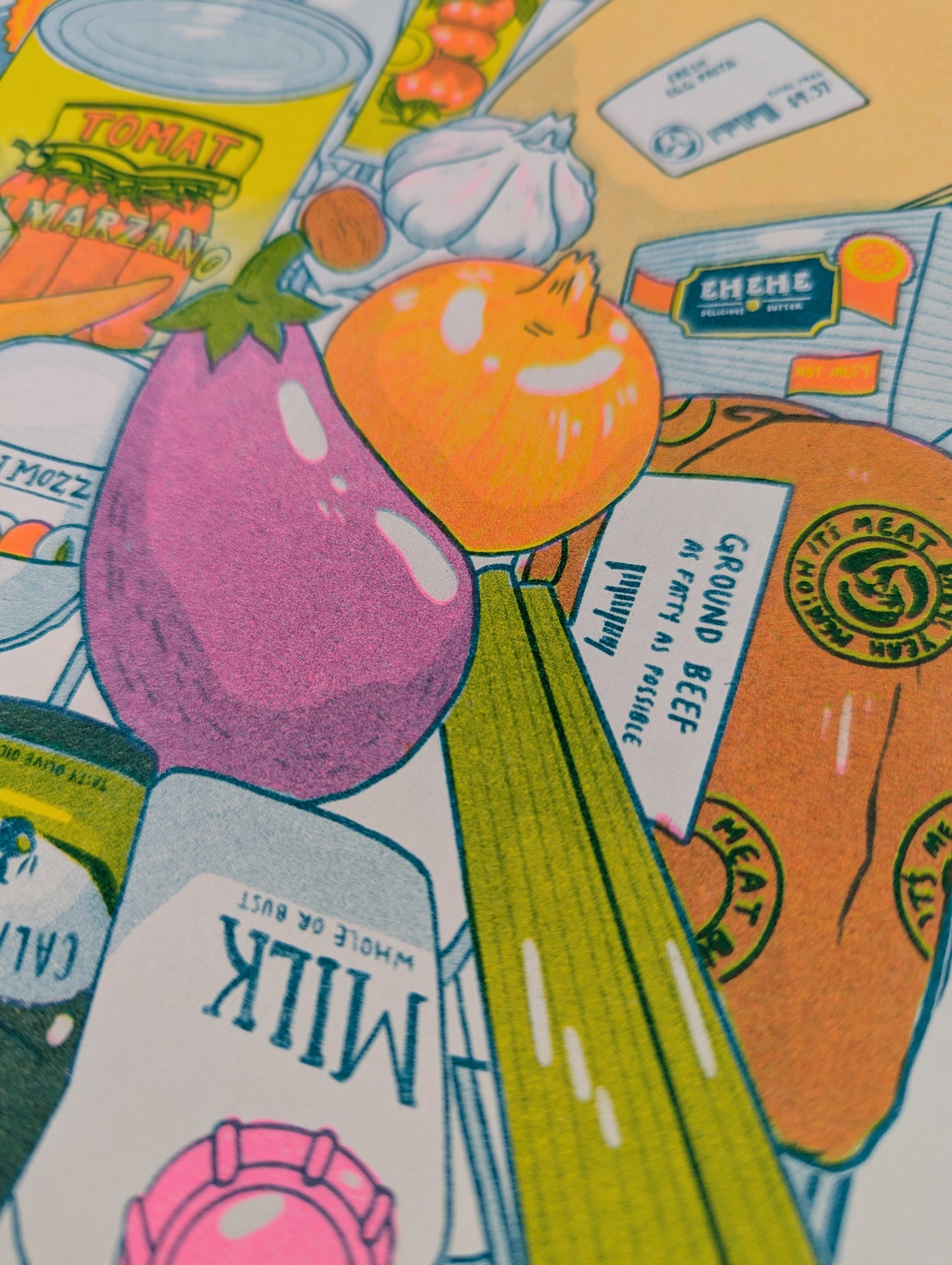 Party Lasagna | 8.5"x11" Risograph Print