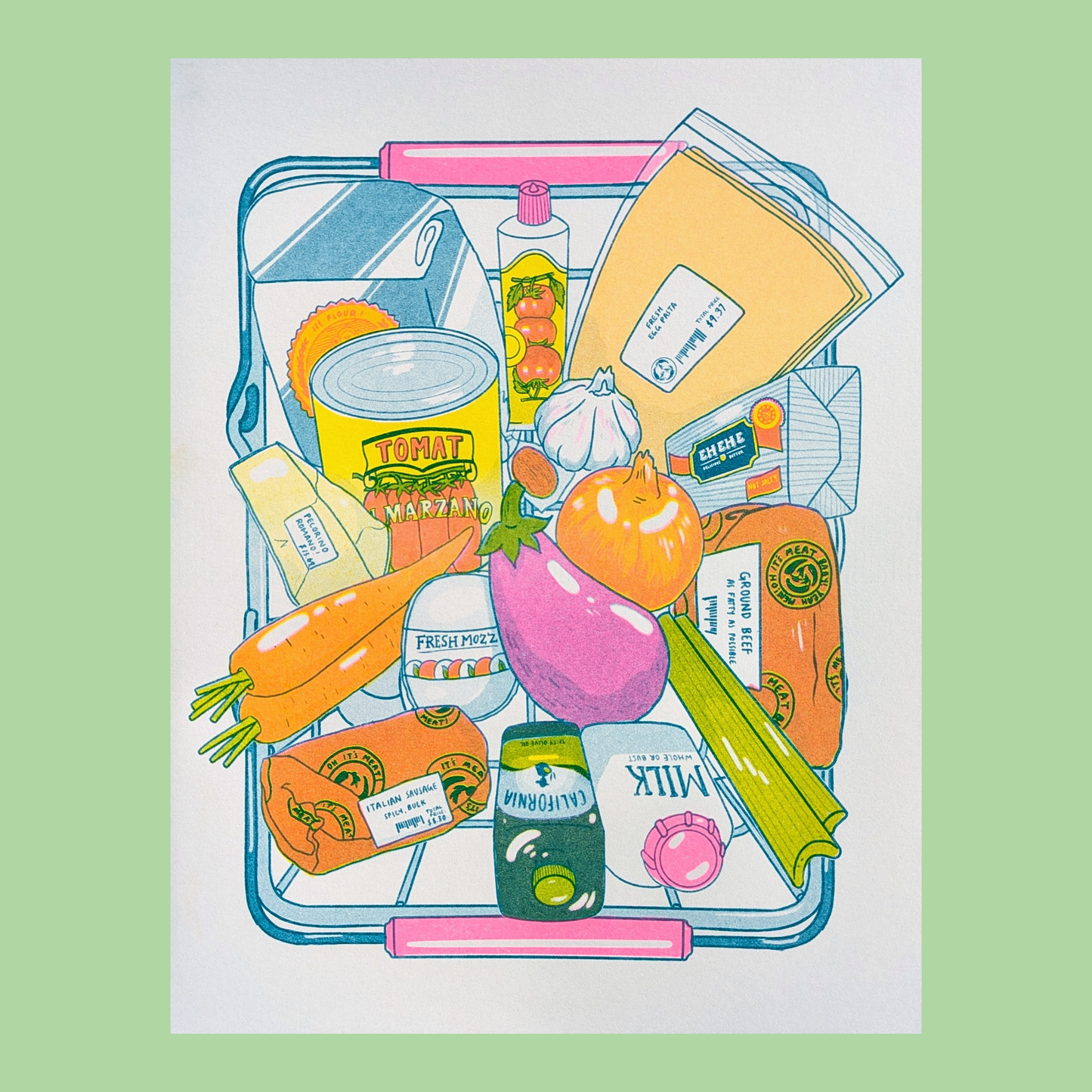 Party Lasagna | 8.5"x11" Risograph Print